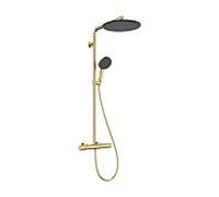 Système de douche hansgrohe Raindance Alive S Puro 24593990 jet économiseur d'eau 2000 avec élément Ecostat , EcoSmart, 8 l/min, aspect or poli