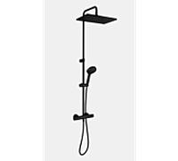 Système de douche Heinrich Schulte alpha-style_600 Z055647-00280 noir mat, avec barre de douche intégrée