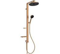 Ideal Standard Colonne de douche Alu+ BD585BR – Bronze, douchette 2 fonctions, 2 étagères