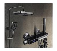 Système de Douche, LED ensemble de douche numérique salle bains mitigeur froid chaud système montage mural SPA pluie robinet bain moderne luxe Piano Torneiras(E Thermostatic)