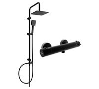 Mexen Tord ensemble de douche apparent avec pomme de douche et mitigeur thermostatique Kai, noir - 77100200-70 5972 5907709180567