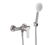 Système de douche mural en acier inoxydable, comprenant une douche de plafond et un pommeau de douche à main, avec robinet intégré