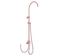 Système de douche mural rétro en cuivre avec douche pluie en bronze rouge