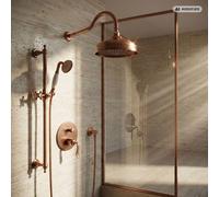 Système de douche PaulGurkes en cuivre, style antique, ensemble de douche encastré avec douche pluie