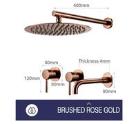Système de douche pour salle de bain - Douche de pluie avec robinet de vidange - Pommeau de douche rond de 25 cm - Mélangeur 2 voies pour eau chaude/froide - Cartouche Sedal - Corps en laiton - Finiti