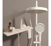 Système de douche réglable noir avec pomme de douche à effet pluie de 32,5 cm et 4 fonctions à fixer au mur, parfait pour la mise à niveau de la salle de bain