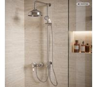 Système de douche rétro nostalgique PaulGurkes avec douche pluie