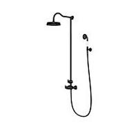 système de douche Steinberg série 350 3502721S avec thermostat, douche de tête et douchette à main, noir mat