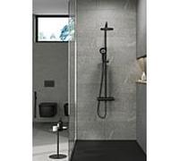 Système de douche thermostatique double Kludi 6907939-00 avec douchette à main DIVEx3S, noir mat