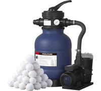 Système de filtration à sable de 6,4 m³/h, comprenant 700 g de billes filtrantes | Vanne à 7 voies et adaptateur 2 en 1 (32 mm - 38 mm) | Filtre de piscine avec indicateur de pression | Remplacement p