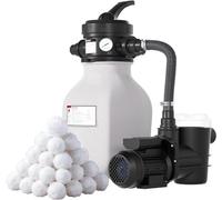 Système de filtration à sable de 6 m³/h, comprenant 700 g de billes filtrantes | Vanne à 7 voies et adaptateur 2 en 1 (32 mm - 38 mm) | Filtre de piscine avec indicateur de pression | Remplacement pou