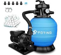 Système de filtration à sable pour piscine, débit de 11 500 L/h, avec minuterie 24 heures. | Unité de filtration avec valve 7 voies, indicateur de pression et adaptateur 2 en 1 (32 mm - 38 mm). | Syst