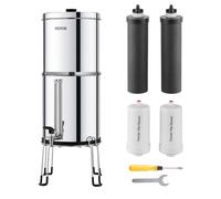 Système de filtration d'eau par gravité - VEVOR - k8626A - 2 filtres charbon actif - 2 filtres défluoration - Robinet
