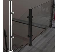Système de garde-corps d'escalier en verre C-Edge 90 cm - Poteau de balustrade durable pour des couloirs sécurisés, clôture élégante pour terrasses et jardins, solution élégante pour les mai