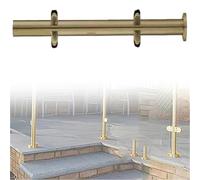 Système de garde-corps en verre haut de gamme avec poteaux ronds, balustrade métallique sans perçage, disponible en or, argent et noir - Hauteur : 80 cm. Idéal pour les terrasses modernes et