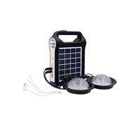 Système de générateur de stockage d'énergie solaire portable rechargeable 6V avec chargeur USB et lampe d'éclairage pour la maison