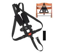 Système de harnais 5 points compatible Hauck, Stokke Tripp Trapp, Roba, noir, 2 coussinets de ceinture, 1 clip poitrine, ceinture réglable chaise haute enfant