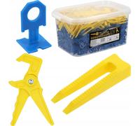 Système de mise à niveau pour carrelage 2 mm, kit comprenant 700 clips, 200 cales et une pince