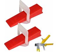 Système de nivellement de carrelage Entretoise de nivellement de carrelage 1/8 avec pince à carrelage, 300 clips d'espacement de