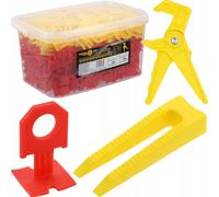 Système de nivellement pour carrelage 3 mm, kit comprenant 700 clips, 200 cales et une pince
