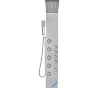 Système de panneau de douche, 4 modes de douche Tour de douche, pluie, cascade, 5 jets de massage pour tout le corps et pomme de douche à main à 3 réglages avec tuyau de 150 cm, ensemble de douche mur