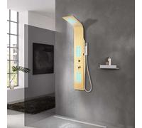vidaXL Panneau de douche en acier inoxydable 201 Golden Courbé