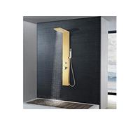 Système de panneau de douche - - Acier inoxydable 201 - Doré - Multifonction - Design carré