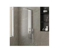 Système de panneau de douche - - Acier inoxydable - Finition brossée - Carré - 4 fonctions