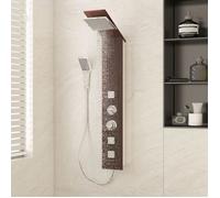 vidaXL Système de panneau de douche – verre brun