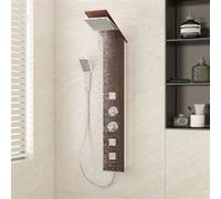 vidaXL Système de panneau de douche verre brun