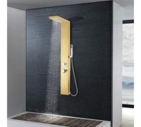 vidaXL Système de panneau de douche Acier inoxydable 201 Golden