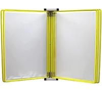 Système de panneaux d'affichage muraux, Support mural accordéon A4 dossier 5 panneaux affiche Flip livre présentoir multicolore(Geel)