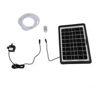 Système de pompe à oxygénation solaire 240L H avec panneau 9 V 6 W ou 10 W Moteur 5 V DC Filtre en acier inoxydable intégré et tuyau de 2 mètres pour bassins de jardin (6 W)