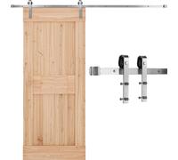 Système de porte coulissante VEVOR 2,44 m, capacité de charge 150 kg, adapté à une largeur de 107 à 122 cm et une épaisseur de 34,92 à 44,45 mm, rails pour charges lourdes et roulettes de type J