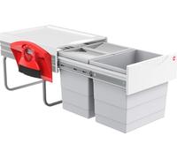 Système de poubelle Hailo 3641222, 40 l, 2 x 20 cm, avec couvercle biodégradable