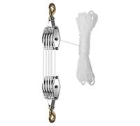 Système de poulie à bouteille - Corde solide de 20 m, bloc de levage à 4
