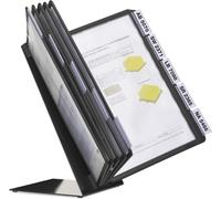 Système de présentoir de table Durable Vario 10, comprenant 10 panneaux de présentation A4, de couleur noire