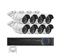 Système de Protection de sécurité 8MP 4K | 8CH H.265 NVR Kit 2/4/6/8 pièces détection de visage caméra IP Audio extérieure Surveillance CCTV(4T,8CH n 8Cams n Cables)