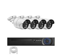 Système de Protection de sécurité 8MP 4K | 8CH H.265 NVR Kit 2/4/6/8 pièces détection de visage caméra IP Audio extérieure Surveillance CCTV(4T,8CH n 4Cams n Cables)