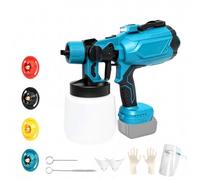 Système de pulvérisation de peinture sans fil compatible avec batterie Makita 18 V, pistolet à peinture avec réservoir de peinture de 1000 ml, pistolet à peinture avec 4 buses et 3 modèles de