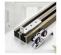 Système de Rail Coulissant Champagne Barn Door Bypass - Kit de quincaillerie réglable pour Portes de Placard et Portes escamotables de 60/100/200/250 cm d'épaisseur (97 cm/38 po)