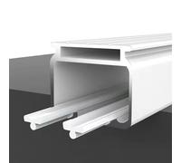 Système de rail coulissant robuste pour cloisons de séparation de pièce 1 m 6 m Longueur réglable Solution d'intimité pour espaces ouverts (blanc, 600 cm au total)