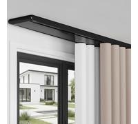 Système de rail de plafond à double rangée - Ensemble réglable en aluminium silencieux de 4,7 m pour cloisons de pièce et rideaux - Idéal pour la décoration d'intérieur, finition noire élégante (1,59