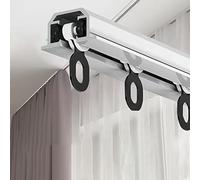 Système de rail de plafond en aluminium pour portes de douche, séparateurs de pièce, montage à vis avec 4 roulettes, disponible en longueurs de 2,4 m (3,5 m 11)