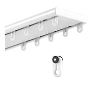Système de rail de plafond robuste à double rangée - Rail coulissant silencieux pour séparateur de pièce, chambre à coucher et douche - Fonctionnement fluide 1,6 m (5,2 pieds) finition blanche