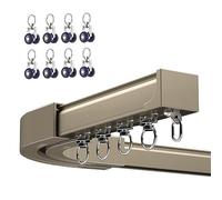 Système de rail de porte coulissante de 4 m, 5 m, 6 m, rail coulissant silencieux avec roulements universels, options incurvées et droites, parfait pour diviseurs de pièce de camping-car et solutions