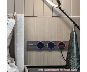 Système de rail de prises amovible, 8000 W, rallonge murale mobile puissante, rail coulissant sans fil, compartiment de rangement des câbles pour
