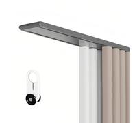 Système de rail de rideau facile à assembler, séparateur de pièce à double couche fabriqué en aluminium de 470 cm, gris pour la décoration intérieure