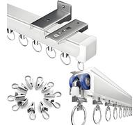 Système de rail en aluminium monté au plafond - Séparateur de pièce de 50 à 600 cm avec clips métalliques - Barre polyvalente de 310 cm pour décoration d'intérieur et espace
