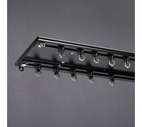 Système de rail en aluminium ultra fin - Design coulissant à 2 rails pour cloisons de séparation de pièce - Parfait pour les salons et les hôpitaux - Longueur : 100 cm - Noir